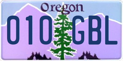 OR license plate 010GBL