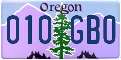 OR license plate 010GBO