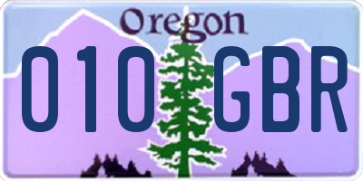 OR license plate 010GBR