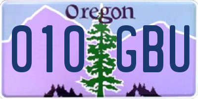 OR license plate 010GBU