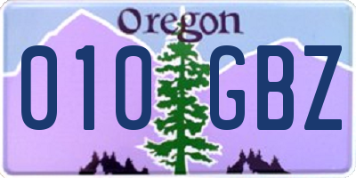 OR license plate 010GBZ