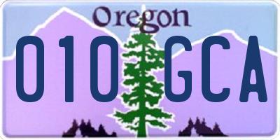 OR license plate 010GCA