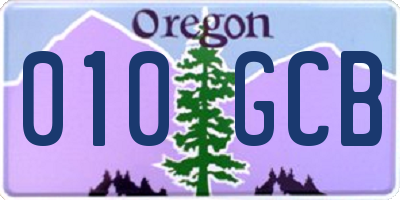 OR license plate 010GCB