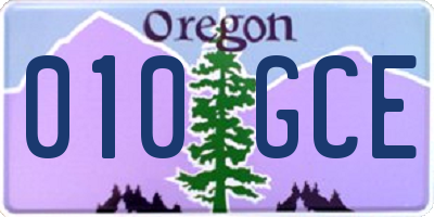 OR license plate 010GCE