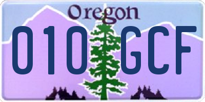 OR license plate 010GCF