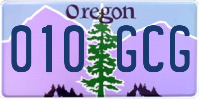 OR license plate 010GCG