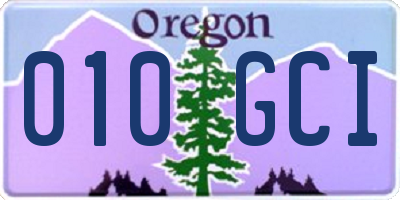 OR license plate 010GCI