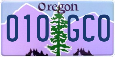 OR license plate 010GCO