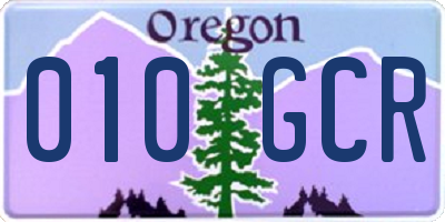 OR license plate 010GCR