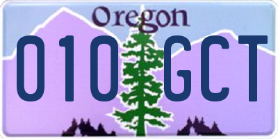 OR license plate 010GCT