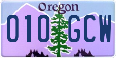 OR license plate 010GCW