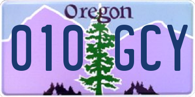 OR license plate 010GCY