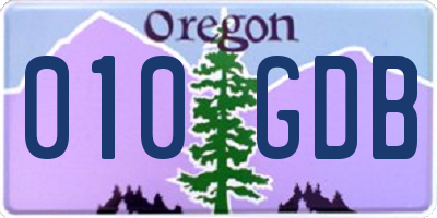 OR license plate 010GDB