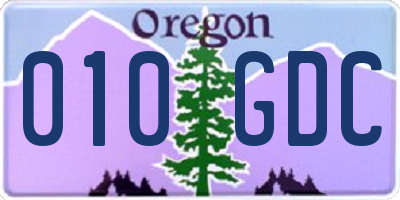 OR license plate 010GDC