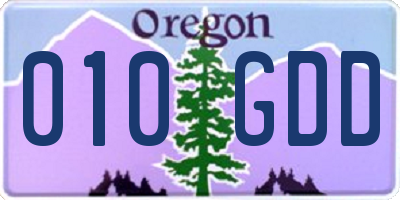 OR license plate 010GDD