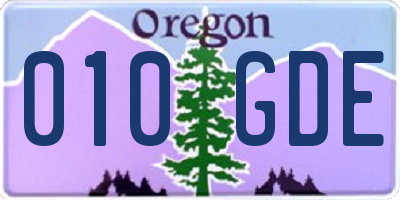 OR license plate 010GDE