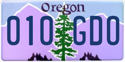 OR license plate 010GDO