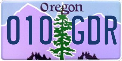 OR license plate 010GDR
