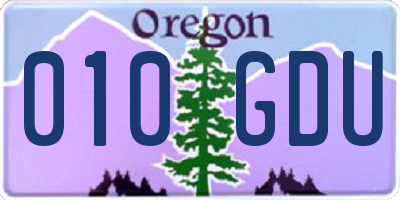 OR license plate 010GDU