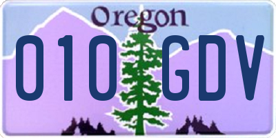 OR license plate 010GDV
