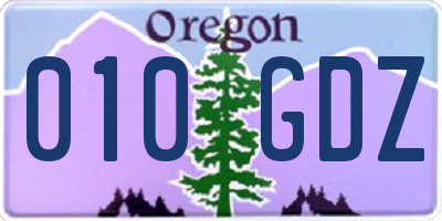 OR license plate 010GDZ
