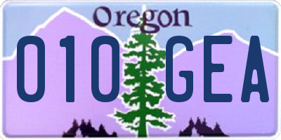 OR license plate 010GEA