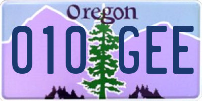 OR license plate 010GEE