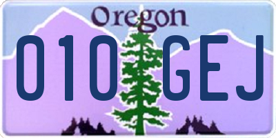 OR license plate 010GEJ