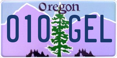OR license plate 010GEL