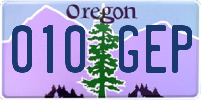 OR license plate 010GEP