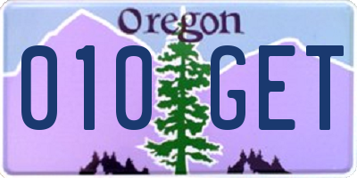 OR license plate 010GET