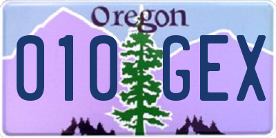 OR license plate 010GEX