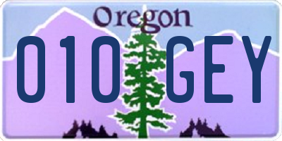 OR license plate 010GEY
