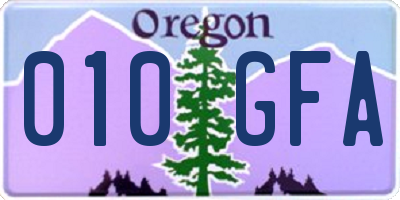 OR license plate 010GFA