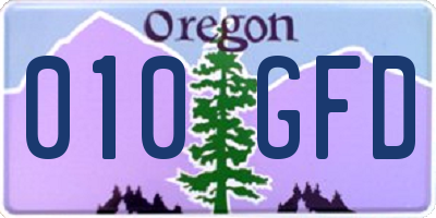 OR license plate 010GFD