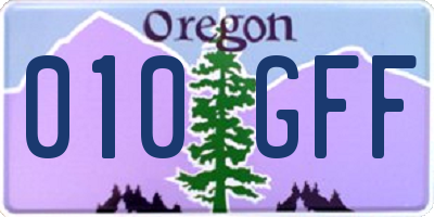 OR license plate 010GFF