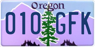OR license plate 010GFK