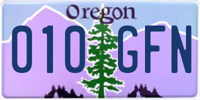 OR license plate 010GFN