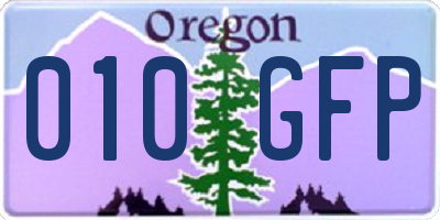 OR license plate 010GFP