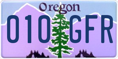 OR license plate 010GFR