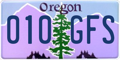 OR license plate 010GFS