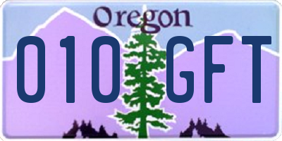 OR license plate 010GFT
