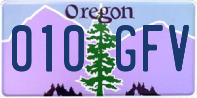 OR license plate 010GFV