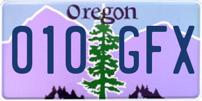 OR license plate 010GFX