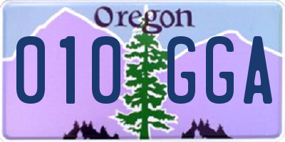 OR license plate 010GGA