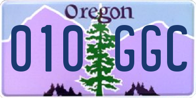 OR license plate 010GGC