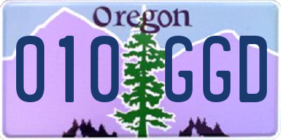 OR license plate 010GGD