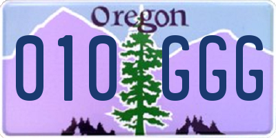 OR license plate 010GGG