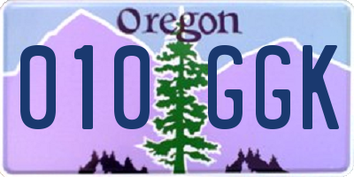 OR license plate 010GGK