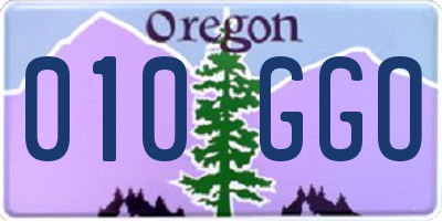 OR license plate 010GGO